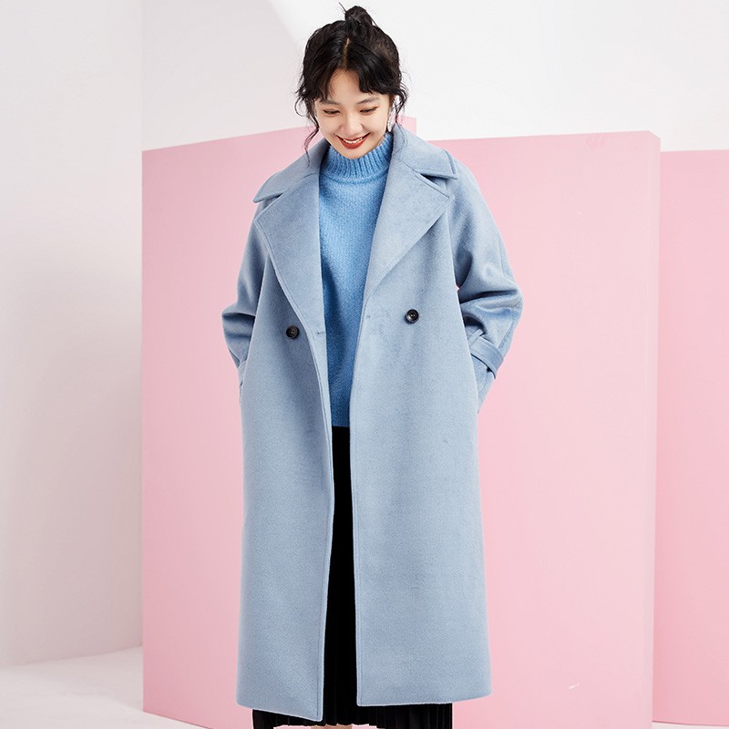 金苑韩版呢大衣2019冬装新款女装外套修身小个子呢料外套女E959082